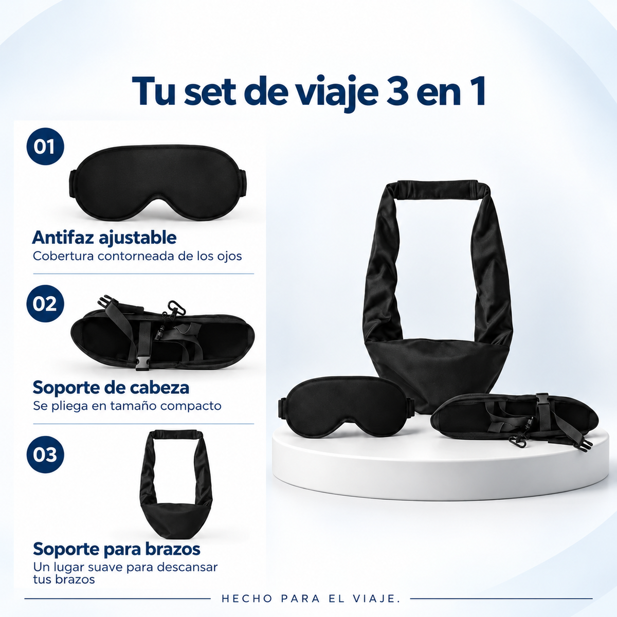 Snoozer - Kit de descanso 3 en 1 Primera Clase para viajes