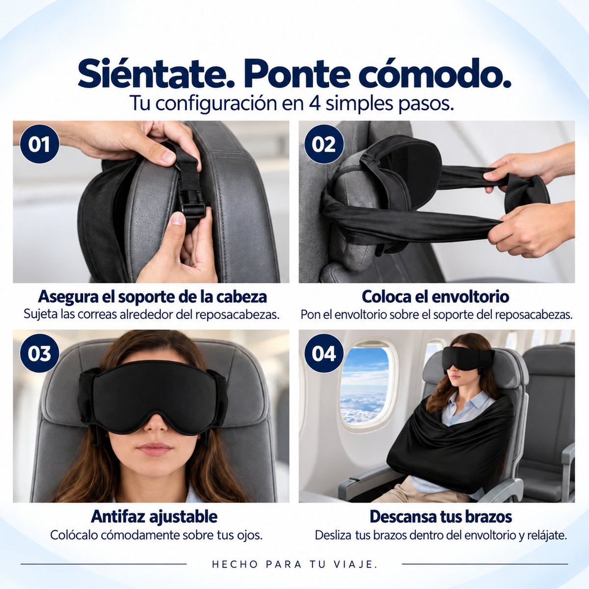 Snoozer - Kit de descanso 3 en 1 Primera Clase para viajes